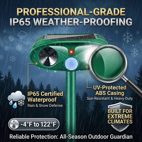 Ultrasonic Deer Repellent For Plants 4 Pack With Solar Power And Motion Sensor Strobe Light Outdoor Animal Deterrent Keeps Deer Rabbits Cats Raccoons And Squirrels Out Of Your Yard And Garden, waterproof green unit