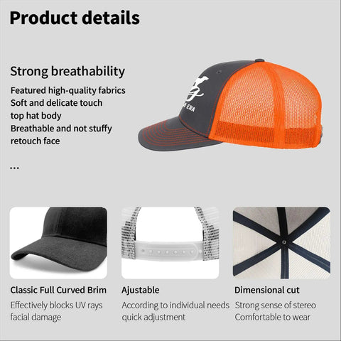 Dog Mom Era Themed Lightweight Summer Trucker Cap For Men And Women Breathable Adjustable Buckle Hat with orange mesh back
