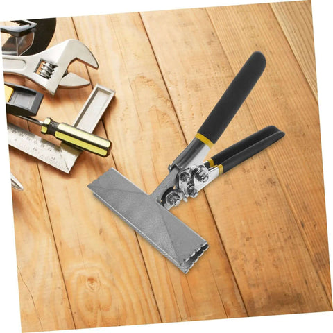Metal Bending And Seaming Pliers Lock 150mm Flat Plate Jaw Sheet Metal Bender for Doors on wooden surface with tools