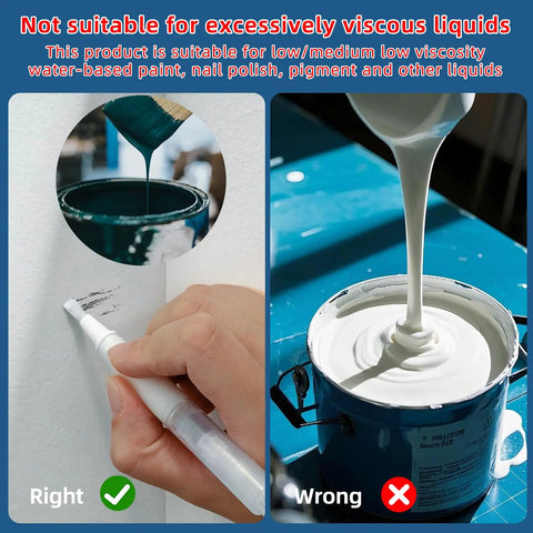 Top Shelf Refillable Touch Up Paint Pen Kit With Precision Wooden Detailing Brush For Furniture And Hardwood Floors Quick Drip Free Scratch Fix That Nails It Every Time image showing paint application techniques for avoiding excessive viscosity.