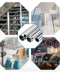uxcell 304 stainless steel tubes, set of five, 9mm ID x 15mm OD, 305mm length, seamless round tubing