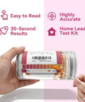 AssuTest Lead Test Kit for Dishes, 60 swabs; transparent cylinder with color-scale lead chart and swabs