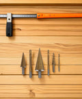 Premium Hss Step Drill Bit Kit 6 Piece Set With Spiral Grooves For Smooth Edges Countersink Design Plus Storage Box Perfect For DIY wood and metal drilling