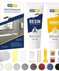 Color Match Porcelain Repair Kit For Tub And Tile, DIY Friendly Fiberglass Shower Repair Set With resin, hardener, and accessories