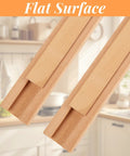 No Fuss Straight Up Smooth Heavy Duty 16 Inch Wood Drawer Slides Premium Beech Hardwood Center Track with flat surface detail.