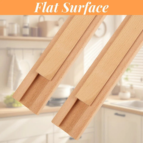 No Fuss Straight Up Smooth Heavy Duty 16 Inch Wood Drawer Slides Premium Beech Hardwood Center Track with flat surface detail.