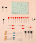 Components of Two Sets Solder Practice Kit With Heart Shaped LED Lucky Wheel DIY Soldering Project Hands On Electronics Training
