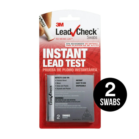 Instant Lead Test Swabs Eight Pack Kit With Disposable Swabs For Surface Screening package with 2 swabs visible.