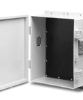Rugged Outdoor Electrical Junction Box With Waterproof ABS Enclosure, Internal Mounting Panel And Hinged Cover shown open