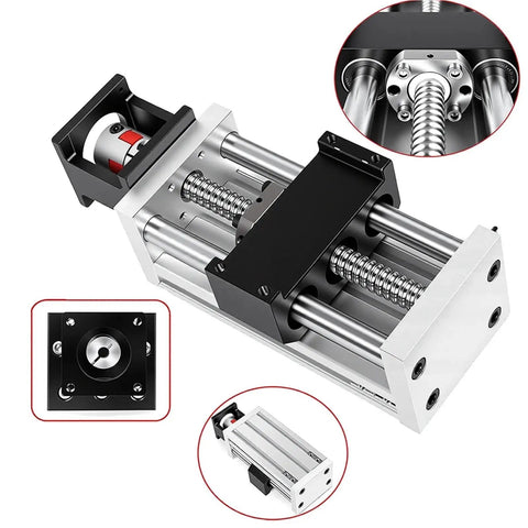 Heavy Duty High Precision Linear Guide Rail And Optical Axis Ballscrew Closed Loop Stepper Motor Kit showcasing product assembly details.