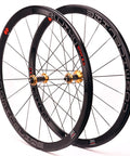 700c Road Wheelset Dope Lightweight Aluminum Rim 40mm With Carbon Hub, Quick Release, V Brake Compatible, Gold Finish