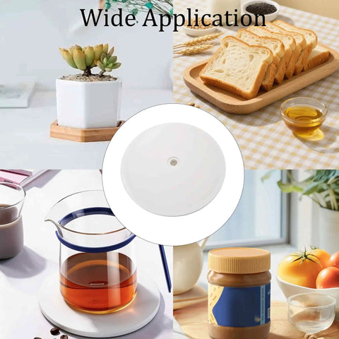 Heavy Duty Eight Inch Clear Acrylic Lazy Susan Turntable Smooth Rotation Kitchen Countertop Organizer And Pantry Storage Spinner No Hassle Quick Setup Today in use with various kitchen items.