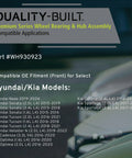 Quality-Built premium series wheel bearing and hub assembly compatible applications list for Hyundai and Kia models.