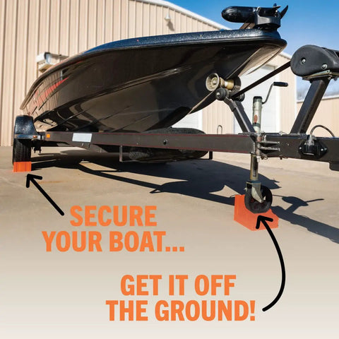 Straight Up Reliable Boat Trailer Support Kit With Heavy Duty Steel Levelers And Secure Chock Docks For Easy Drainage Storage And Zero Hassles Year Around While Giving You Serious Bang For The Buck
