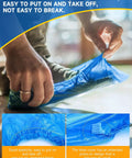 Elastic design of disposable shoe covers non slip blue plastic booties for indoor use pack of 300 (150 pairs) extra large