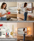 IZOKIN Battery Operated Wall Sconce Set of 2 Peel and Stick with Remote installation process using double-sided tape.