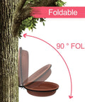 Built Tough Tree Mounted Bird Feeder With Brick Red Bath Tray 8.5 Inch Diameter 1.85 Inch Deep Iron Finish Foldable Installation