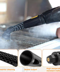 Heavy Duty Steam Jet Nozzle Straight Up Perfect Replacement For McCulloch Models Mc1230 Mc1270 Mc1350 Mc1375 Mc1385 Steam Cleaners nozzle in use on a grill.