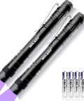 2-Pack Mini UV Black Light Flashlights 395nm For Leak Detection, Pet Urine, Bed Bug Stains with batteries