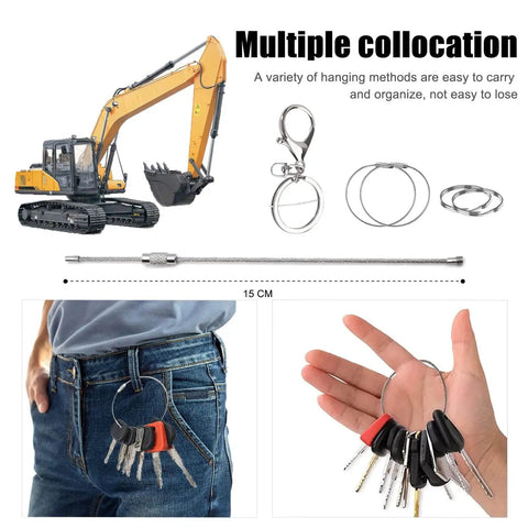24 Piece Heavy Duty Equipment Keys Set For Industrial And Commercial Machines Universal Replacement Keys In Durable Steel