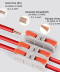 Lever Wire Connector Set Bulk 30 Piece Mini Quick Connectors Push In 1 In 1 Out Butt Splice Inline Terminals For 24 12 AWG