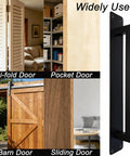 Heavy Duty 10 Inch Sliding Door Handle In Matte Black Stainless Steel Surface Mount For Gate Patio Barn Door, Bi-fold, Pocket, and Sliding Door. 10 inch size.