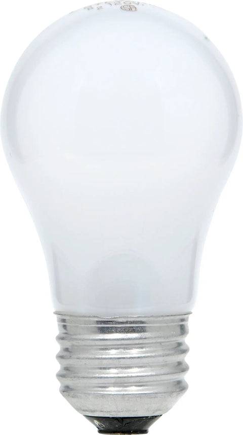 Soft White Incandescent A15 Bulb Set For Lamps Medium Base 15 Watt 120 Volt 2 Pack 65 Lumen Output Long Lasting 2500 Hour Life