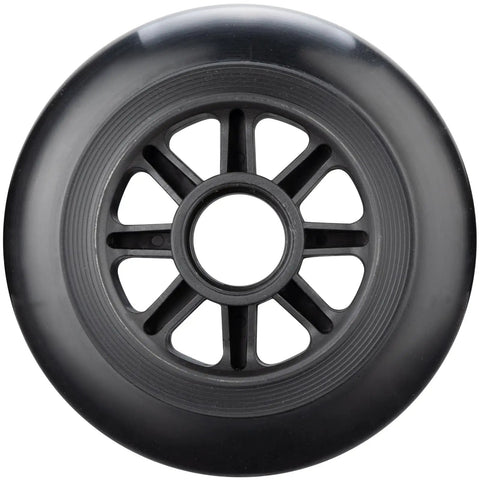 90 Millimeter Inline Skate Wheel For Speed Skating, 88A Outdoor Replacement Wheel, Grippy Long Lasting Black Wheel, No Bearings, Wheel Close-Up
