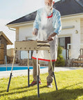 Four Piece Top Tier Folding Table Leg Extenders With Adjustable Heights From Three To Thirteen Inches Crafted From Solid Rust Proof Steel To Elevate Your Setup Kick Lower Back Strain Away And Keep Your Gear Dope For Indoor Or Outdoor Use Daily, used on a folding grill.