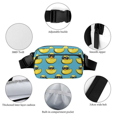 Crossbody Fanny Pack For Men And Women Adjustable Strap Belt Bag 300D Twill Construction Hands Free All Day Everyday Wear
