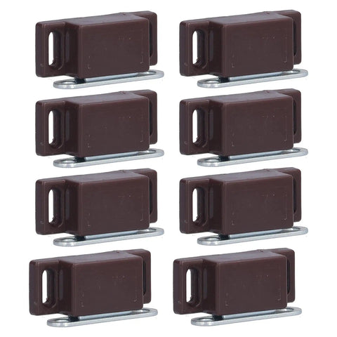 Eight Pack Stainless Steel Magnetic Door Catch For Cabinets And Cupboards With Screw Fittings, Strong Holding Power, Brown Finish