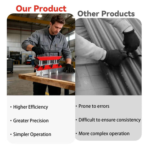 3 Station Metal Roofing Bender With 0 To 90 Degree Edge Roller in workshop highlighting efficiency and precision compared to other tools