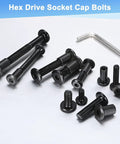 Heavy Duty Hex Drive Socket Cap Bolts M6 X 12 Mm For Furniture Assembly And Leather Jobs 20 Pack in black, including different sizes.