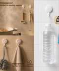 Top Shelf White Self Adhesive Wall Hooks Featuring Chic Paw And Oval Designs For Quick Snap Installation Stress Free Nano Adhesive Stripes hang kitchen tools and towels securely.
