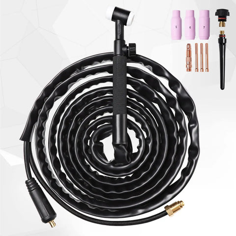 Air Cooled TIG Torch 150A Lift TIG with WP17V Plug 13 Foot Cable 10 25mm Plug Connector Argon Ready Welding Torch Kit visible