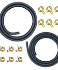 Gas Fuel Line Set With Three Sixteenth Inch And One Quarter Inch Rubber Tubes And Twelve Clamps, 3.3 Feet Per Line, Perfect For Lawn Mowers