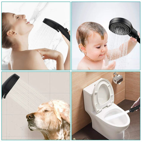 Game Changing Shower Head Kit With Pause Button 3 Setting High Pressure Handheld Shower Removable Head used by people and pets