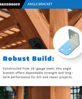 Heavy Duty 90 Degree Galvanized Angle Brackets Built From Workhorse 18 Gauge Steel With Knockout Rust Resistant Coating ready for framing and repairs.