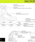 Diagram of Macroblade 90 Fitness Inline Skates For Men With High Cuff Lateral Support For Stability While Training And Skating Faster.