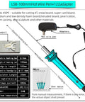 Electric Foam Cutting Tool Pen 10cm Hot Wire Cutter with 122 adapter, shown with specifications, blue color, for DIY projects