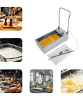 Commercial Deep Fryer Oil Filter Station, 14 Gallon Stainless Steel Grease Recovery Cart, 370W Portable Kitchen Workhorse with pump.