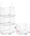 3 Tier Foldable Closet Organizer With Wall Mount And Cabinet Storage Bins, Includes 5 S Hooks, Space Saving Clothes Shelves