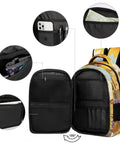Go To Unisex Daypack With Large Capacity Sunflower Lavender Bee Farm Print Polyester Backpack interior pockets view