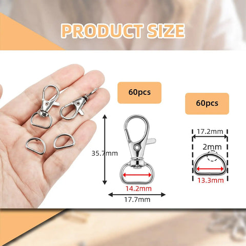 Badass Swivel Snap Hooks And D Rings Set Keychain Clips Lobster Claw Clasps for DIY projects and paracord rigging.