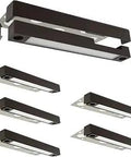 6-piece setup showing 7 Inch LED Hardscape Light Kit 12V Warm White 2700K Replaceable Brown Finish Includes 3 Mounting Plates