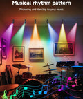RGB LED Indoor Spot Lights With Color Changing, App And Remote Control illuminating a music room with vibrant colors