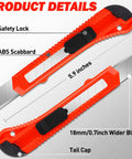 30 Pack Retractable Box Cutter Utility Knife With 18mm Snap Off Blades Economical Disposable Blades Comfortable Grip Ready To Cut In Home Office Garage Perfect For Cardboard Packing DIY Projects, 18mm ABS body