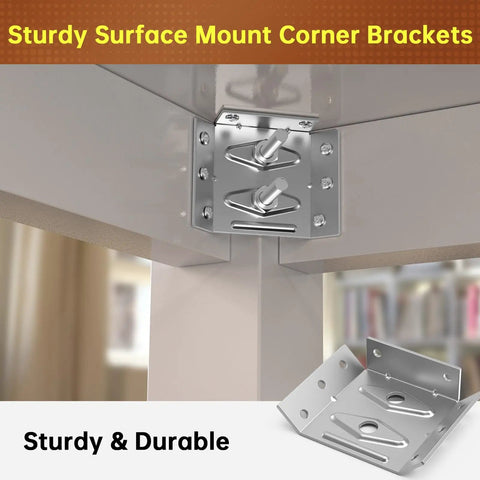 Solid As A Rock 12 Piece Surface Mount Corner Brackets For Heavy Duty Table Apron Reinforcement And Sturdy Wood Leg Fixes That Make Diy Furniture Repairs Total Game Changers With No Sweat Installation