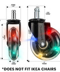 Heavy Duty Office Chair Casters Replacement Wheels for Carpet and Hardwood Floors, Rubber Roller Blade Wheels with Silicone Coating