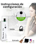 P2 Portable In Ear Monitor Amplifier With XLR TRS Input And Stereo Mono Switch for musicians, setup instructions visible